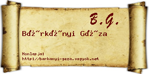 Bárkányi Géza névjegykártya