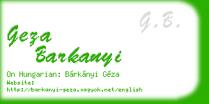 geza barkanyi business card