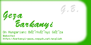 geza barkanyi business card